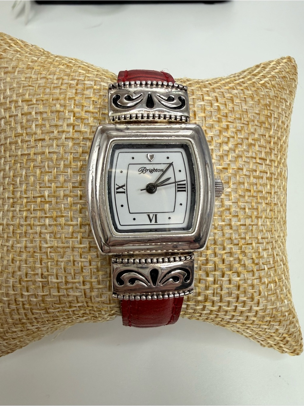 Brighton waterford Red Leather Silver Accent Watch